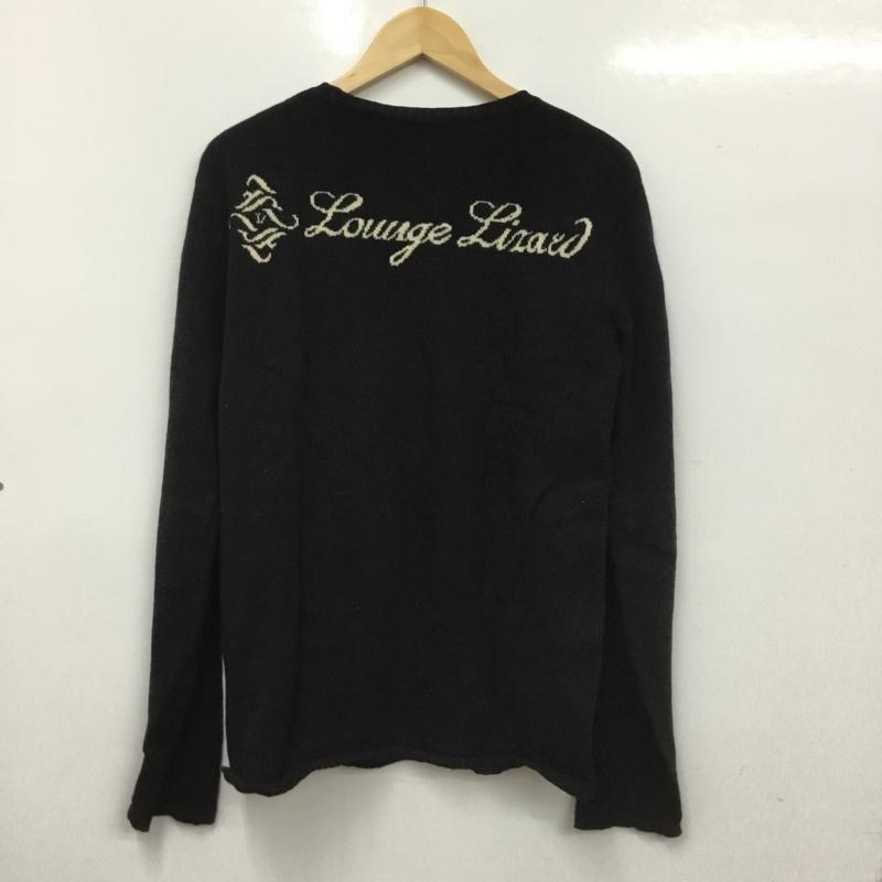 ラウンジリザード LOUNGE LIZARD ニット、セーター 長袖 ラムウール カシミヤ 2 ロゴ、文字 黒 / ブラック /  メンズ USED 古着 中古 10150791