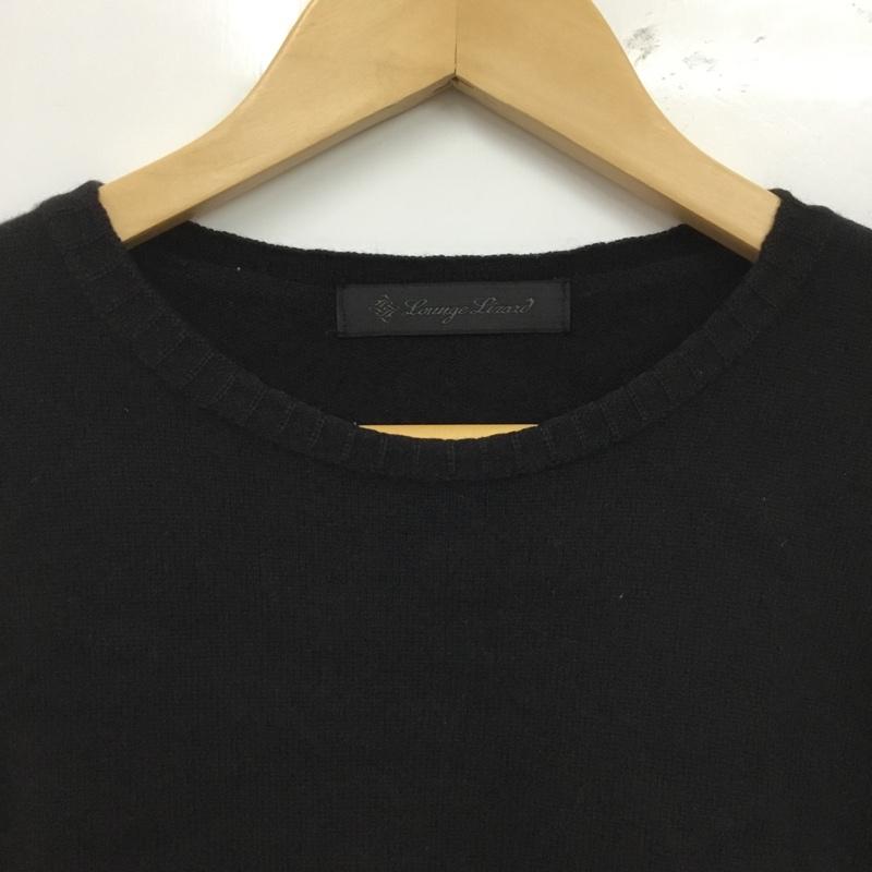 ラウンジリザード LOUNGE LIZARD ニット、セーター 長袖 ラムウール カシミヤ 2 ロゴ、文字 黒 / ブラック /  メンズ USED 古着 中古 10150791