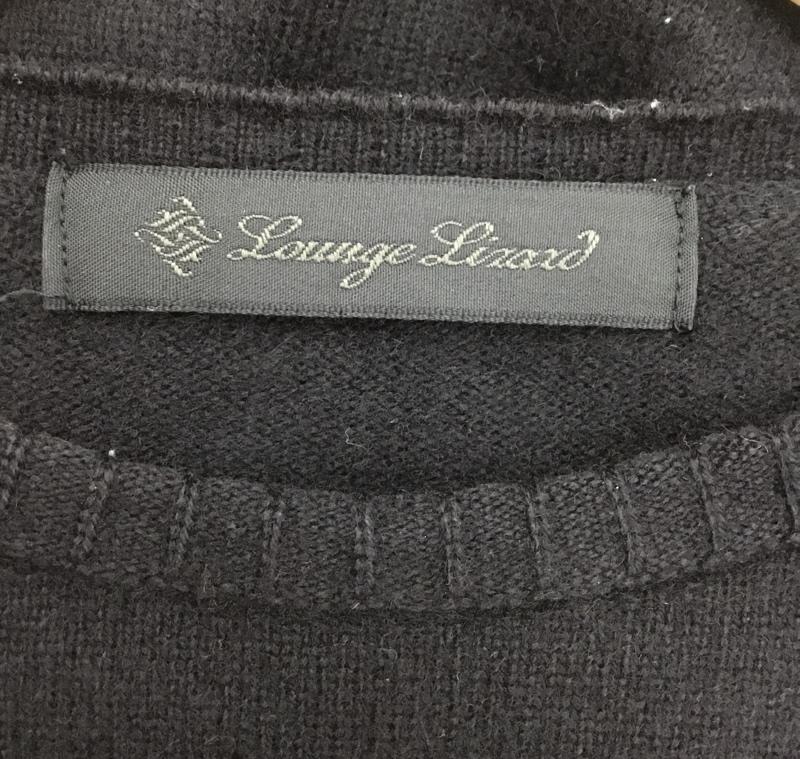 ラウンジリザード LOUNGE LIZARD ニット、セーター 長袖 ラムウール カシミヤ 2 ロゴ、文字 黒 / ブラック /  メンズ USED 古着 中古 10150791