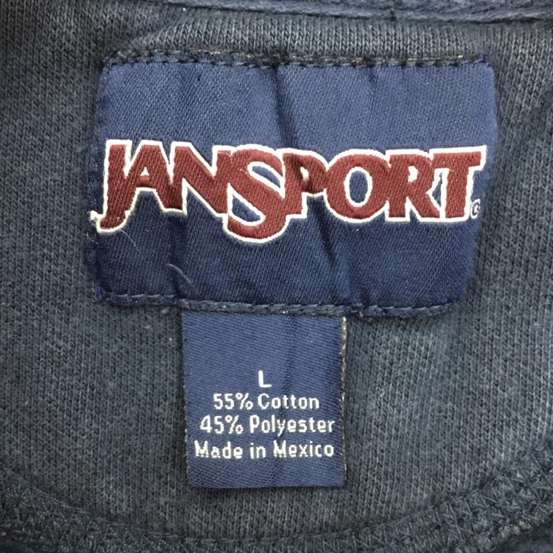 ジャンスポーツ JANSPORT トレーナー 長袖 ハーフジップ スウェット 裏起毛 L ロゴ、文字 紺 / ネイビー /  メンズ USED 古着 中古 10150792