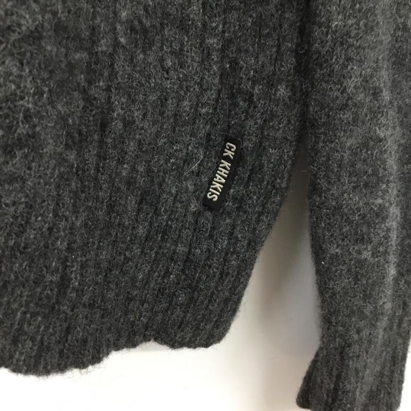 シーケーカルバンクライン CK CalvinKlein ニット、セーター 長袖 クルーネック ウール XL 無地 ダークグレー / ダークグレー /  メンズ USED 古着 中古 10150795
