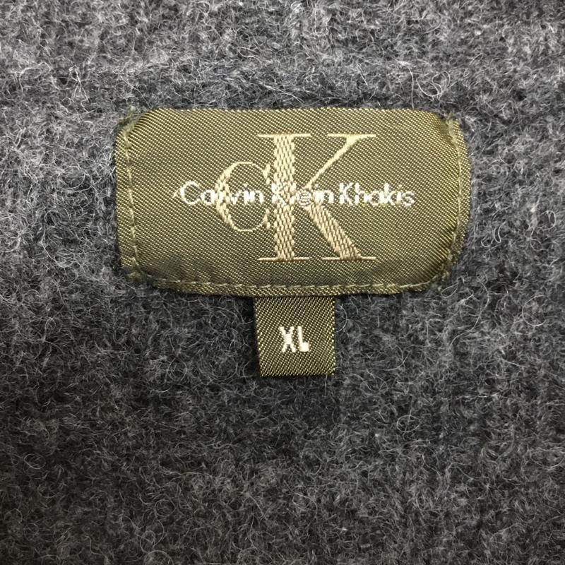 シーケーカルバンクライン CK CalvinKlein ニット、セーター 長袖 クルーネック ウール XL 無地 ダークグレー / ダークグレー /  メンズ USED 古着 中古 10150795