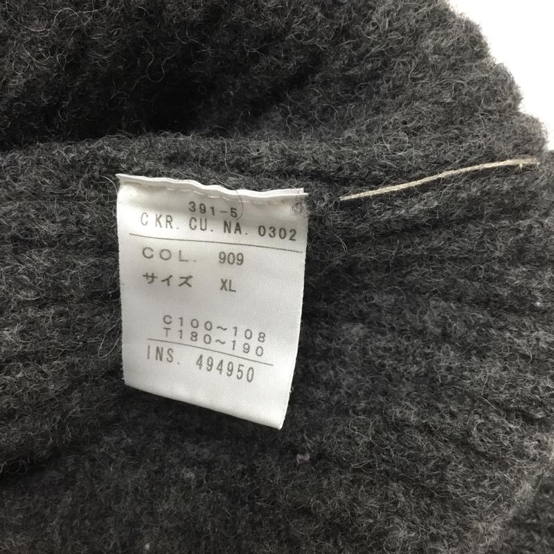 シーケーカルバンクライン CK CalvinKlein ニット、セーター 長袖 クルーネック ウール XL 無地 ダークグレー / ダークグレー /  メンズ USED 古着 中古 10150795