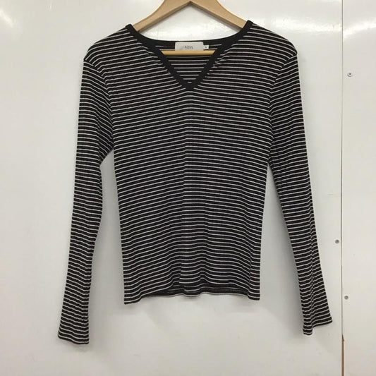 アズールバイマウジー AZUL BY MOUSSY カットソー 長袖 S ボーダー柄 白 / ホワイト / X 黒 / ブラック /  レディース USED 古着 中古 10150811