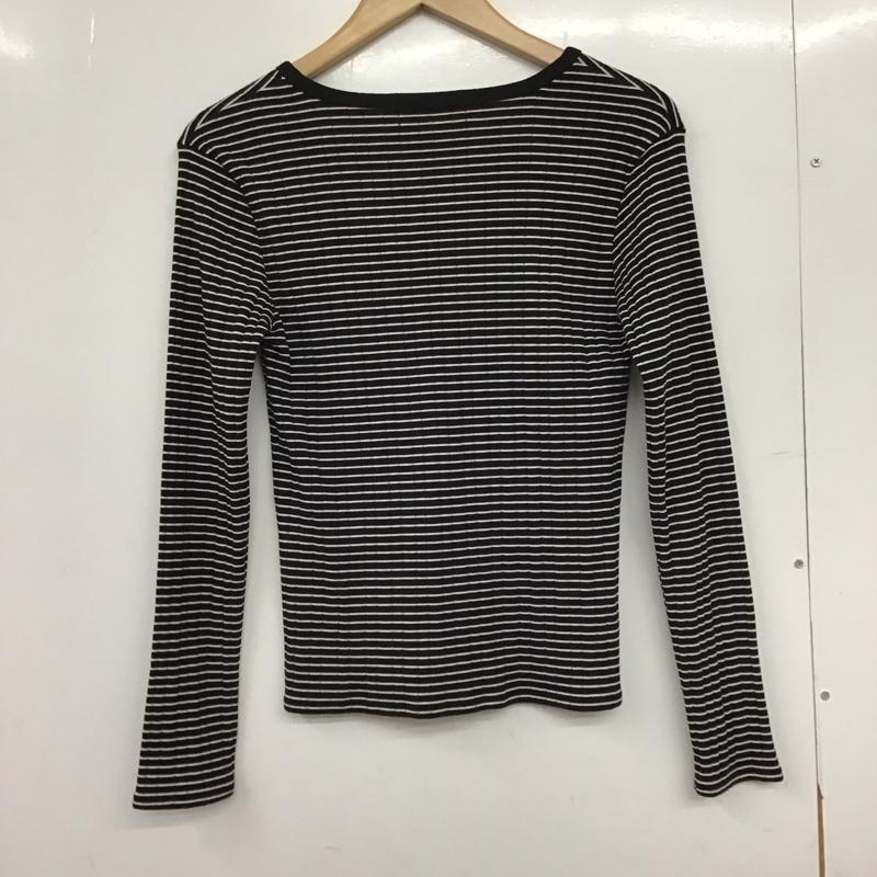 アズールバイマウジー AZUL BY MOUSSY カットソー 長袖 S ボーダー柄 白 / ホワイト / X 黒 / ブラック /  レディース USED 古着 中古 10150811