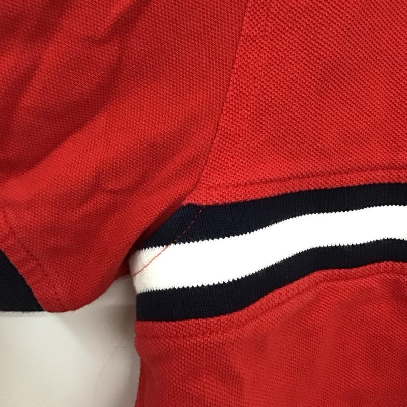 トミーヒルフィガー TOMMY HILFIGER ポロシャツ 半袖 クロップド丈 XL ロゴ、文字 赤 / レッド / X 紺 / ネイビー /  レディース USED 古着 中古 10150816