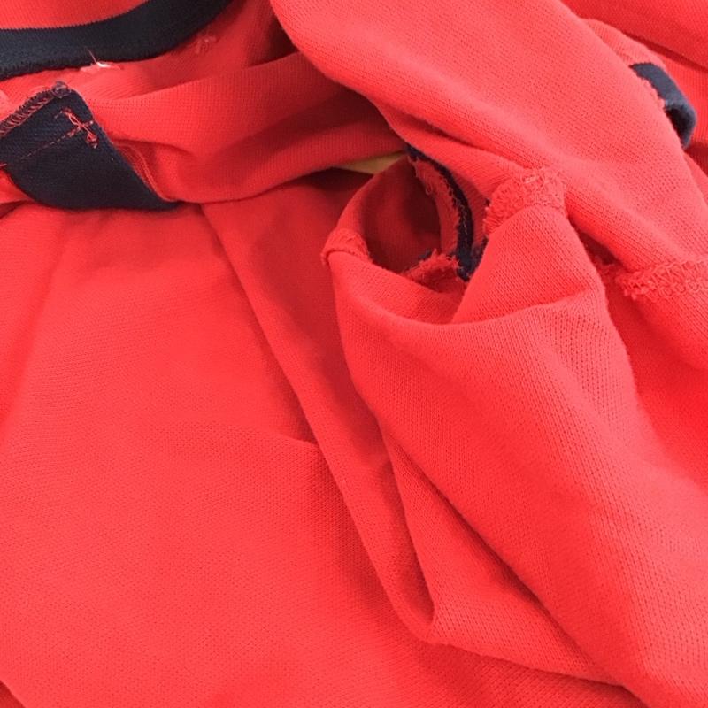 トミーヒルフィガー TOMMY HILFIGER ポロシャツ 半袖 クロップド丈 XL ロゴ、文字 赤 / レッド / X 紺 / ネイビー /  レディース USED 古着 中古 10150816