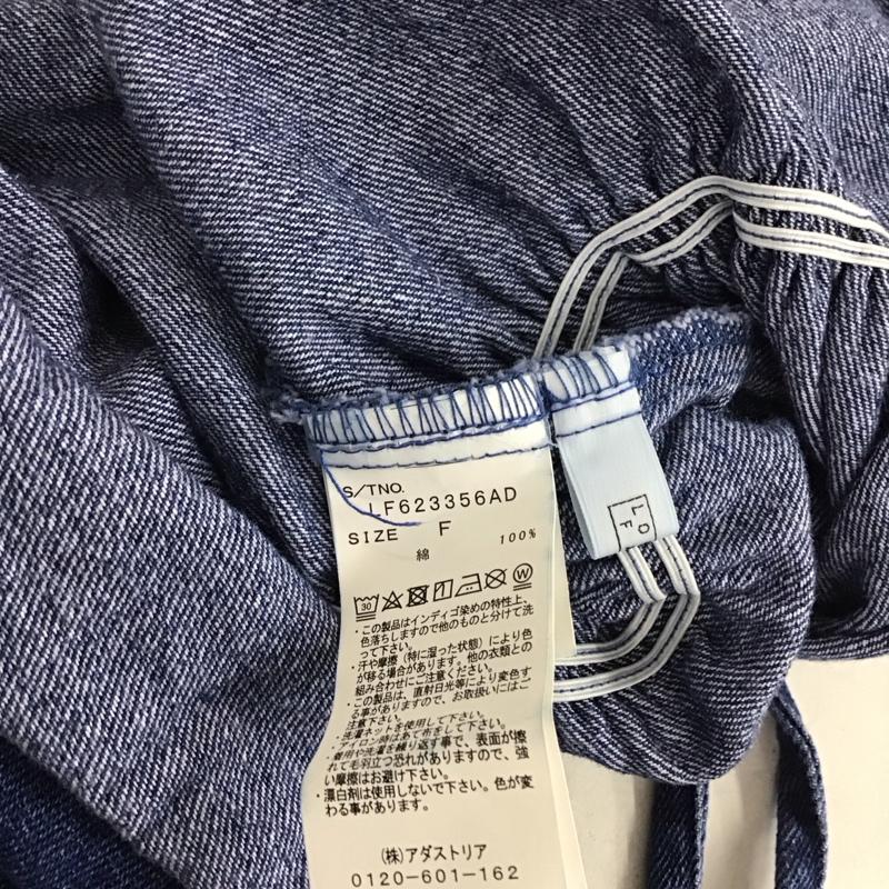 ローリーズファーム LOWRYS FARM シャツ、ブラウス 長袖 LF623356AD デニムシャツ 2WAY 前後着 FREE 無地 インディゴ / インディゴ /  レディース USED 古着 中古 10150819