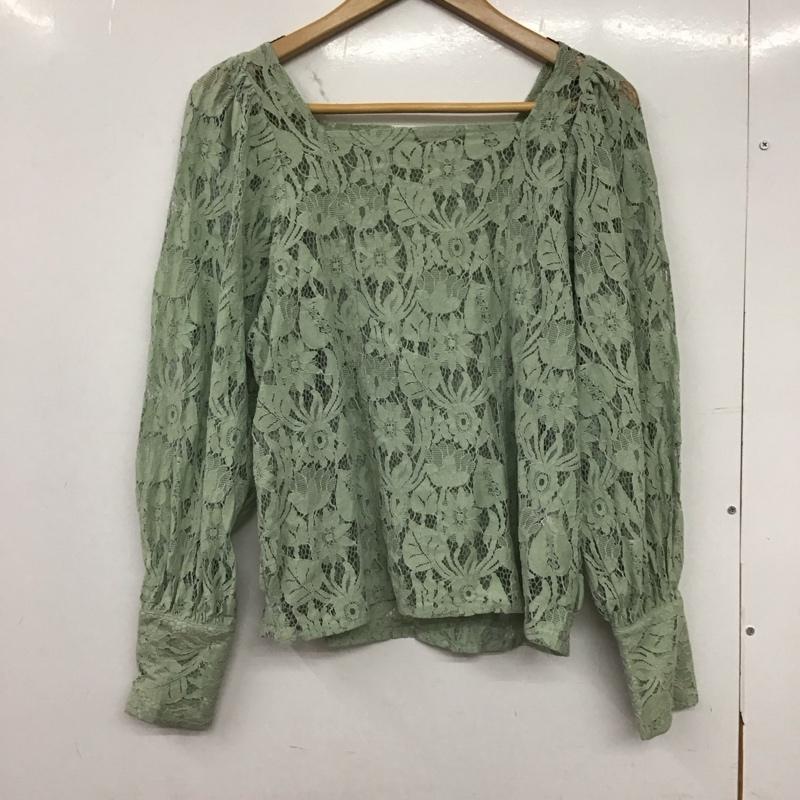 レイカズン Ray Cassin カットソー 長袖 512-136020 スクエアネック レース FREE レース柄 薄緑 / ライトグリーン /  レディース USED 古着 中古 10150820