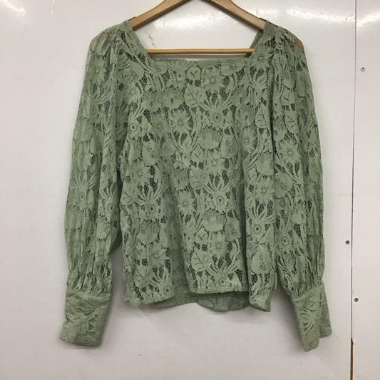 レイカズン Ray Cassin カットソー 長袖 512-136020 スクエアネック レース FREE レース柄 薄緑 / ライトグリーン /  レディース USED 古着 中古 10150820