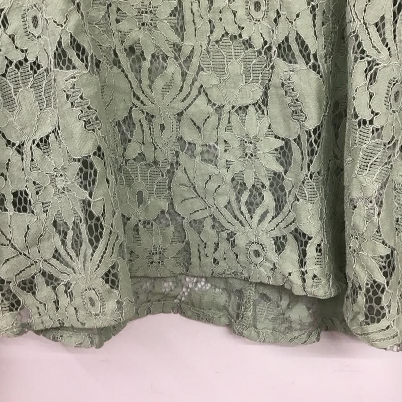 レイカズン Ray Cassin カットソー 長袖 512-136020 スクエアネック レース FREE レース柄 薄緑 / ライトグリーン /  レディース USED 古着 中古 10150820