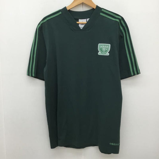 アディダス adidas Tシャツ 半袖 グラフィックTシャツ XXL ロゴ、文字 緑 / グリーン /  メンズ USED 古着 中古 10150824