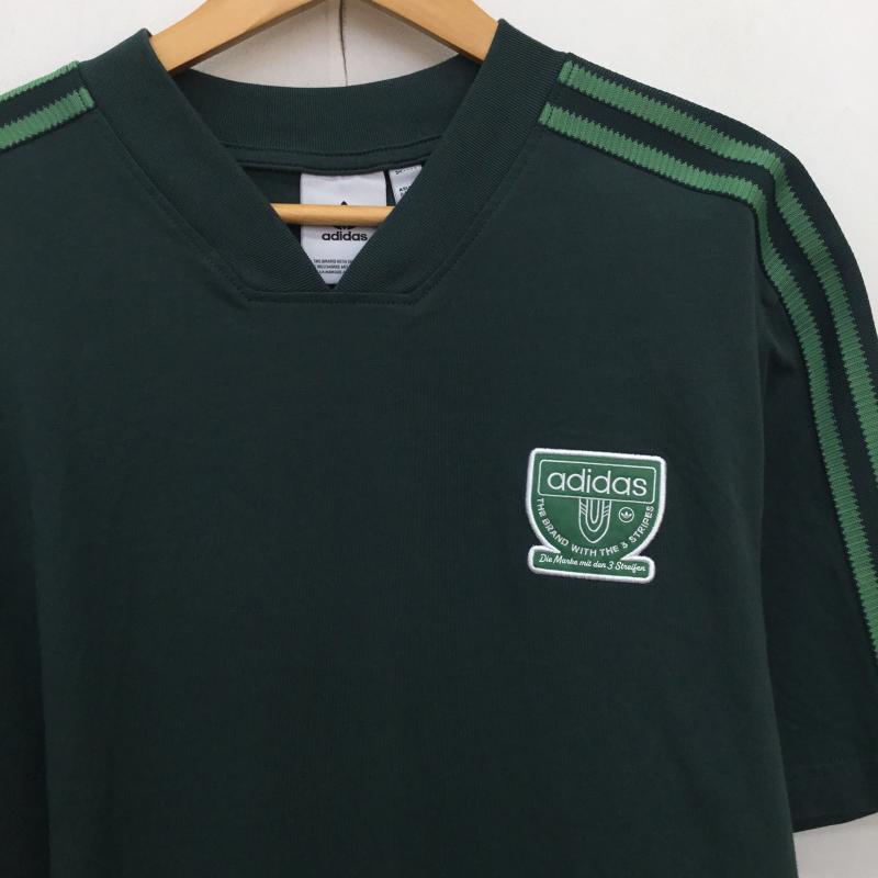 アディダス adidas Tシャツ 半袖 グラフィックTシャツ XXL ロゴ、文字 緑 / グリーン /  メンズ USED 古着 中古 10150824