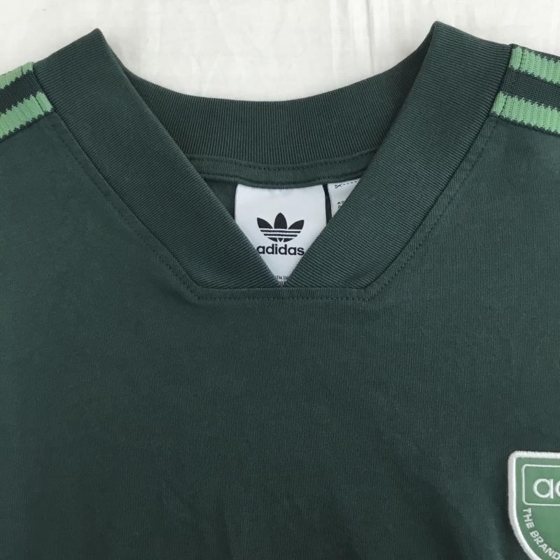 アディダス adidas Tシャツ 半袖 グラフィックTシャツ XXL ロゴ、文字 緑 / グリーン /  メンズ USED 古着 中古 10150824