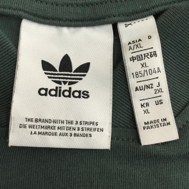 アディダス adidas Tシャツ 半袖 グラフィックTシャツ XXL ロゴ、文字 緑 / グリーン /  メンズ USED 古着 中古 10150824