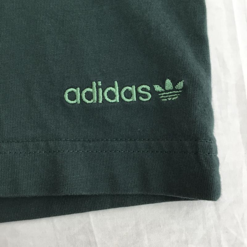アディダス adidas Tシャツ 半袖 グラフィックTシャツ XXL ロゴ、文字 緑 / グリーン /  メンズ USED 古着 中古 10150824