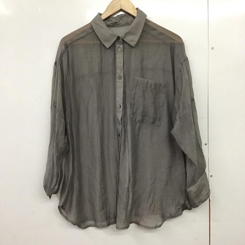 マウジー MOUSSY シャツ、ブラウス 長袖 250HAM30-499H バックスリットシアーオーバーシャツ FREE 無地 灰 / グレー /  レディース USED 古着 中古 10150831