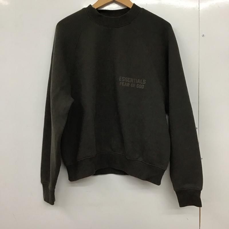 エッセンシャルズ ESSENTIALS トレーナー 長袖 長袖トレーナー スウェット クルーネック プルオーバー XXS ロゴ、文字 カーキ / カーキ /  メンズ USED 古着 中古 10150849