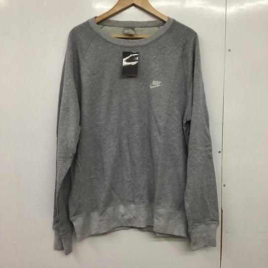 ナイキ NIKE トレーナー 長袖 長袖トレーナー スウェット クルーネック プルオーバー XXL ロゴ、文字 灰 / グレー /  メンズ USED 古着 中古 10150854