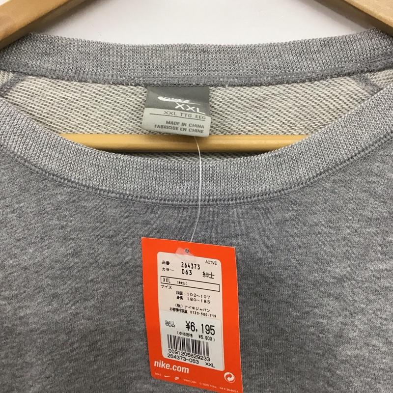 ナイキ NIKE トレーナー 長袖 長袖トレーナー スウェット クルーネック プルオーバー XXL ロゴ、文字 灰 / グレー /  メンズ USED 古着 中古 10150854