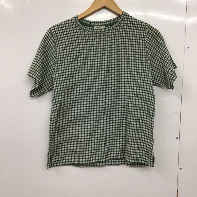 スタディオクリップ studio CLIP カットソー 半袖 M チェック 白 / ホワイト / X 緑 / グリーン /  レディース USED 古着 中古 10150855