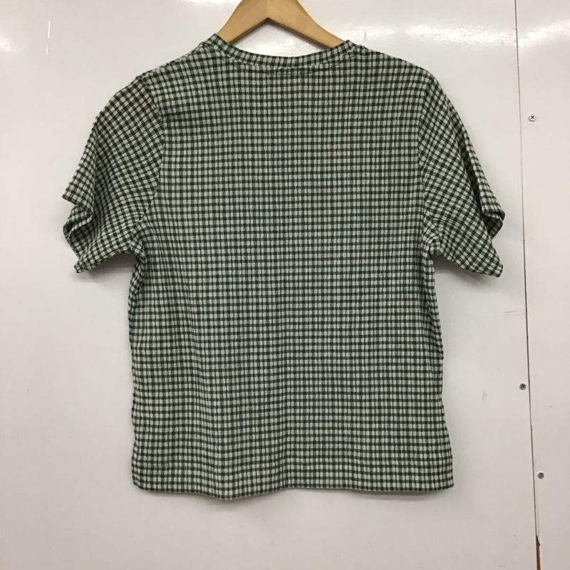 スタディオクリップ studio CLIP カットソー 半袖 M チェック 白 / ホワイト / X 緑 / グリーン /  レディース USED 古着 中古 10150855