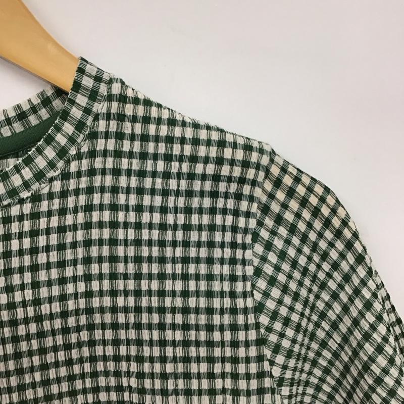 スタディオクリップ studio CLIP カットソー 半袖 M チェック 白 / ホワイト / X 緑 / グリーン /  レディース USED 古着 中古 10150855