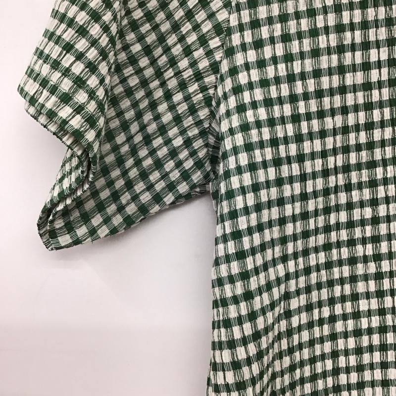 スタディオクリップ studio CLIP カットソー 半袖 M チェック 白 / ホワイト / X 緑 / グリーン /  レディース USED 古着 中古 10150855