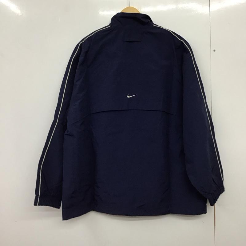 ナイキ NIKE ジャケット、上着 ジャンパー、ブルゾン ジップアップジャケット ナイロンジャケット アウター L ロゴ、文字 紺 / ネイビー /  メンズ USED 古着 中古 10150874