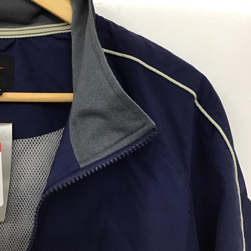 ナイキ NIKE ジャケット、上着 ジャンパー、ブルゾン ジップアップジャケット ナイロンジャケット アウター L ロゴ、文字 紺 / ネイビー /  メンズ USED 古着 中古 10150874