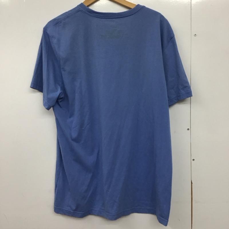 トミーヒルフィガー TOMMY HILFIGER Tシャツ 半袖 半袖カットソー プリントTシャツ クルーネックカットソー L ロゴ、文字 水色 / ライトブルー /  メンズ USED 古着 中古 10150892