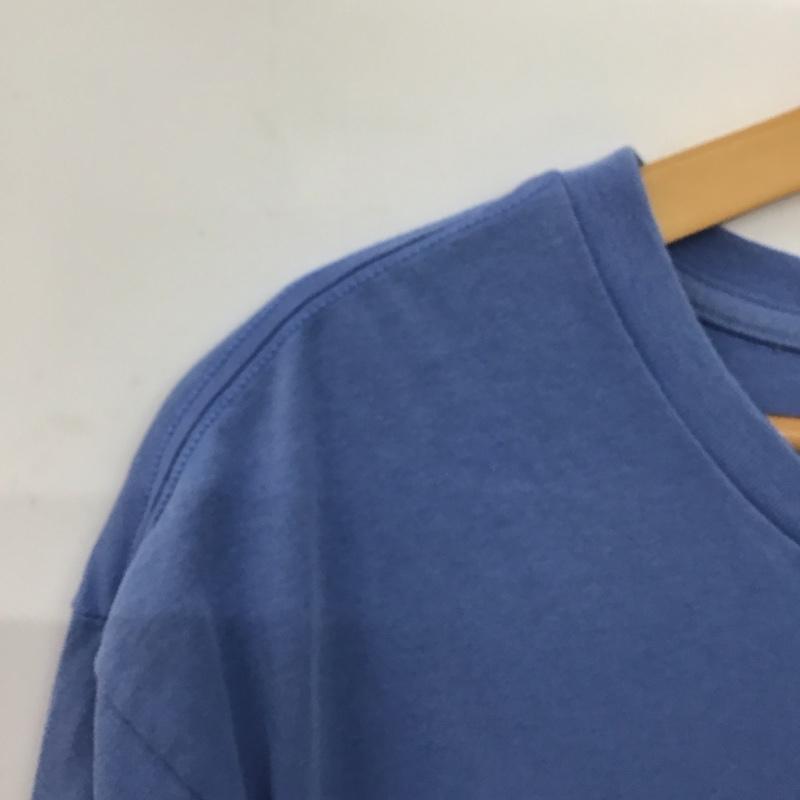 トミーヒルフィガー TOMMY HILFIGER Tシャツ 半袖 半袖カットソー プリントTシャツ クルーネックカットソー L ロゴ、文字 水色 / ライトブルー /  メンズ USED 古着 中古 10150892