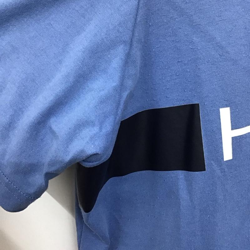 トミーヒルフィガー TOMMY HILFIGER Tシャツ 半袖 半袖カットソー プリントTシャツ クルーネックカットソー L ロゴ、文字 水色 / ライトブルー /  メンズ USED 古着 中古 10150892