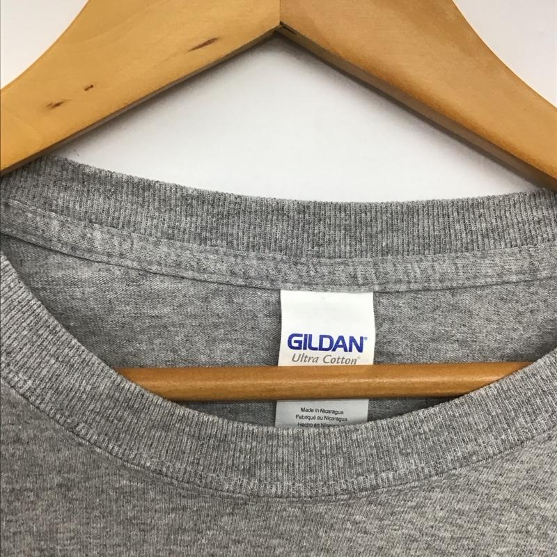 ギルダン GILDAN Tシャツ 半袖 半袖カットソー プリントTシャツ クルーネックカットソー L ロゴ、文字 灰 / グレー /  メンズ USED 古着 中古 10150893