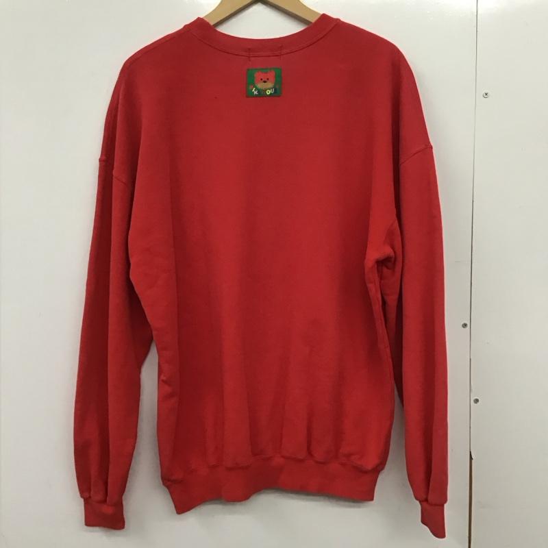 ミキハウス MIKIHOUSE トレーナー 長袖 長袖トレーナー スウェット クルーネック プルオーバー L ロゴ、文字 赤 / レッド /  メンズ USED 古着 中古 10150897