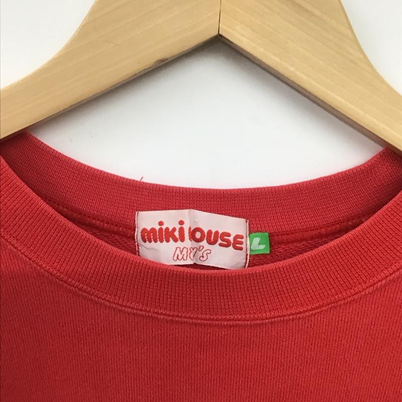 ミキハウス MIKIHOUSE トレーナー 長袖 長袖トレーナー スウェット クルーネック プルオーバー L ロゴ、文字 赤 / レッド /  メンズ USED 古着 中古 10150897