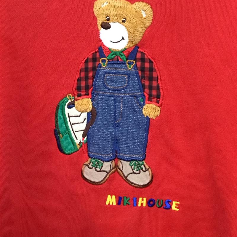 ミキハウス MIKIHOUSE トレーナー 長袖 長袖トレーナー スウェット クルーネック プルオーバー M ロゴ、文字 赤 / レッド /  メンズ USED 古着 中古 10150898