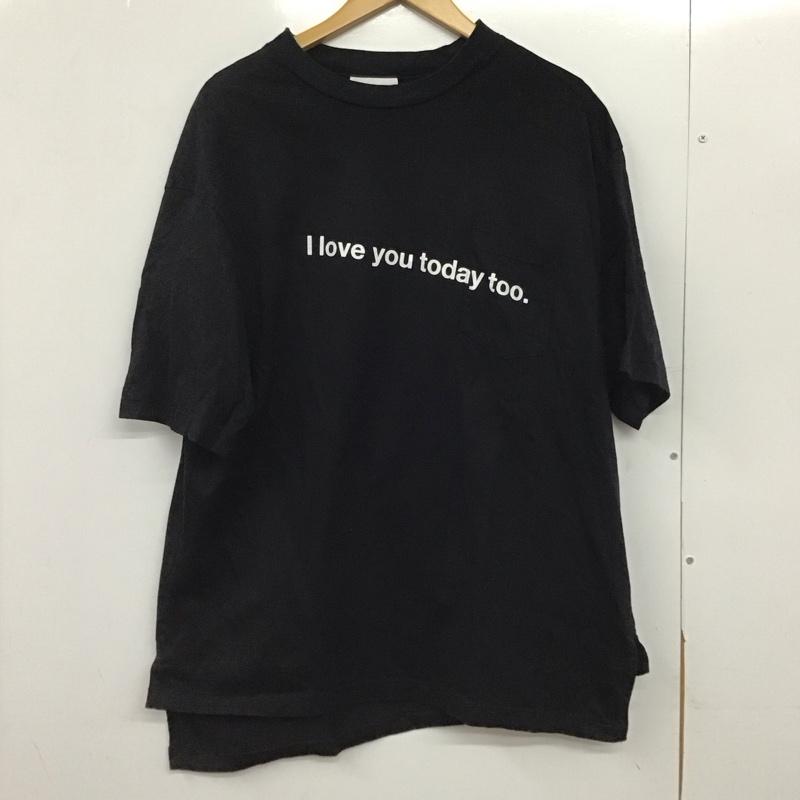 トゥデイエディション TODAY edition Tシャツ 半袖 半袖カットソー プリントTシャツ クルーネックカットソー XL ロゴ、文字 黒 / ブラック /  メンズ USED 古着 中古 10150900