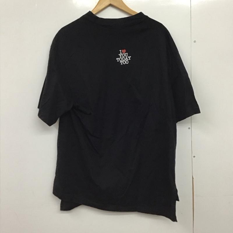 トゥデイエディション TODAY edition Tシャツ 半袖 半袖カットソー プリントTシャツ クルーネックカットソー XL ロゴ、文字 黒 / ブラック /  メンズ USED 古着 中古 10150900