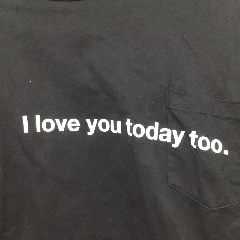 トゥデイエディション TODAY edition Tシャツ 半袖 半袖カットソー プリントTシャツ クルーネックカットソー XL ロゴ、文字 黒 / ブラック /  メンズ USED 古着 中古 10150900