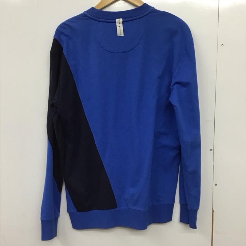 トミーヒルフィガー TOMMY HILFIGER カットソー 長袖 長袖カットソー プリントカットソー クルーネック M ロゴ、文字 青 / ブルー / X 紺 / ネイビー /  メンズ USED 古着 中古 10150902