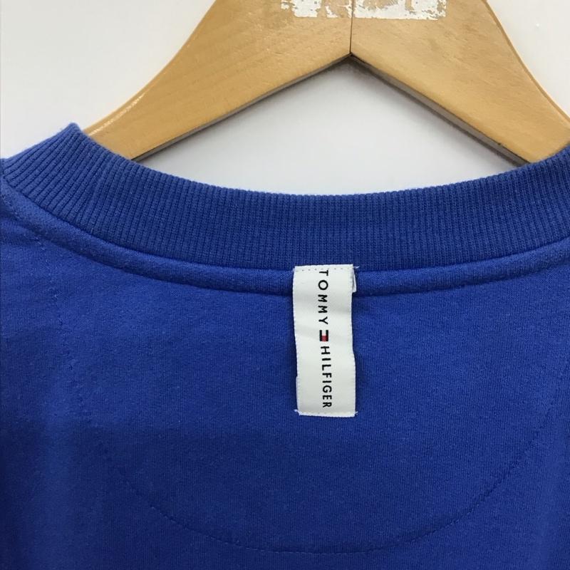 トミーヒルフィガー TOMMY HILFIGER カットソー 長袖 長袖カットソー プリントカットソー クルーネック M ロゴ、文字 青 / ブルー / X 紺 / ネイビー /  メンズ USED 古着 中古 10150902
