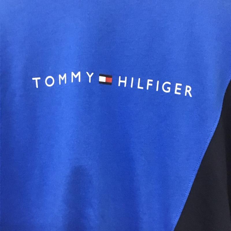 トミーヒルフィガー TOMMY HILFIGER カットソー 長袖 長袖カットソー プリントカットソー クルーネック M ロゴ、文字 青 / ブルー / X 紺 / ネイビー /  メンズ USED 古着 中古 10150902
