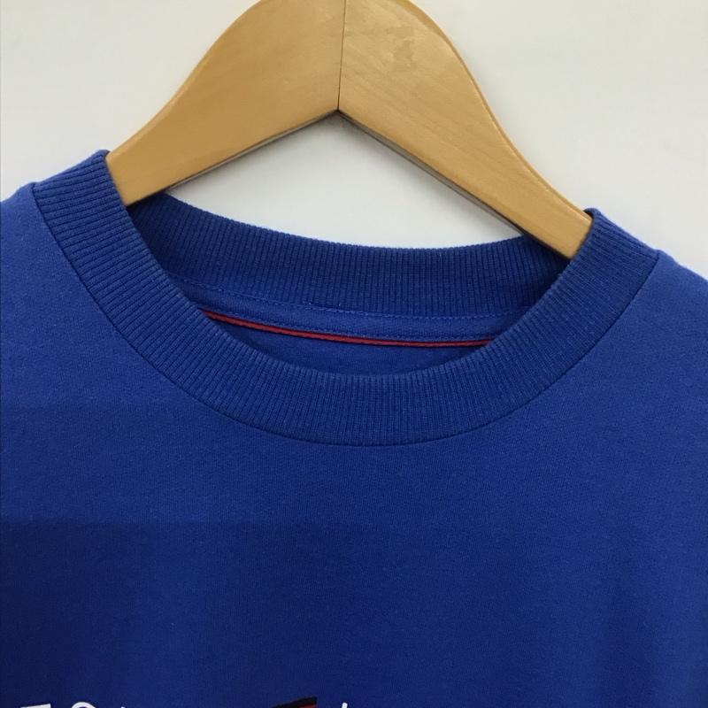 トミーヒルフィガー TOMMY HILFIGER カットソー 長袖 長袖カットソー プリントカットソー クルーネック M ロゴ、文字 青 / ブルー / X 紺 / ネイビー /  メンズ USED 古着 中古 10150902