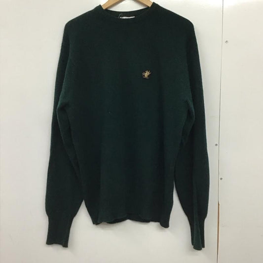 古着 USED ニット、セーター 長袖 長袖ニットカットソー クルーネック セーター LL ロゴ、文字 緑 / グリーン /  メンズ USED 古着 中古 10150903