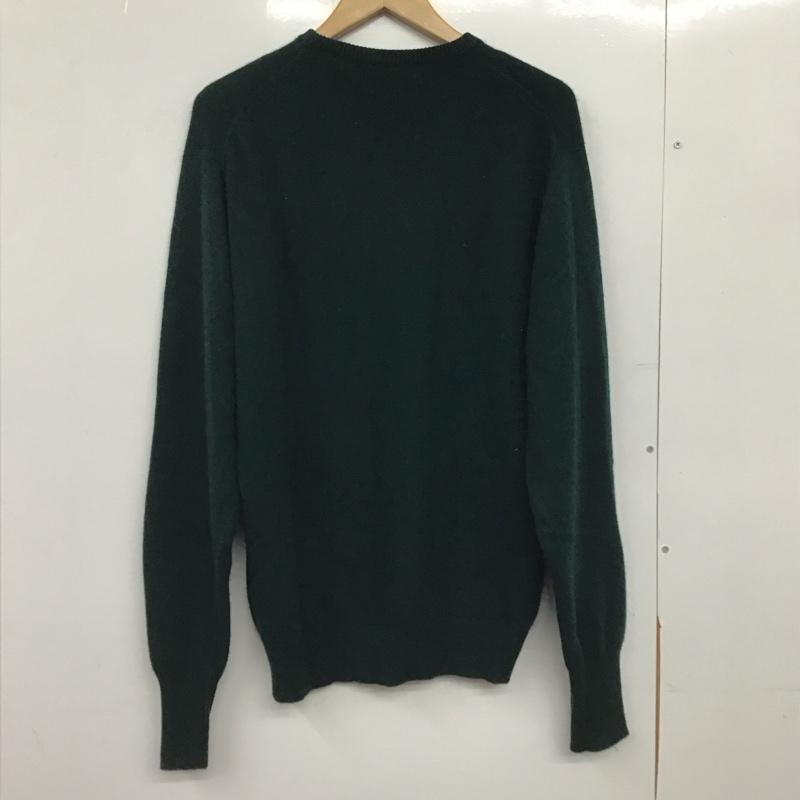 古着 USED ニット、セーター 長袖 長袖ニットカットソー クルーネック セーター LL ロゴ、文字 緑 / グリーン /  メンズ USED 古着 中古 10150903