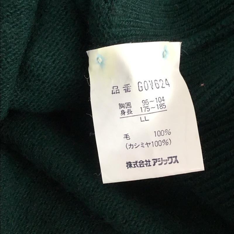 古着 USED ニット、セーター 長袖 長袖ニットカットソー クルーネック セーター LL ロゴ、文字 緑 / グリーン /  メンズ USED 古着 中古 10150903