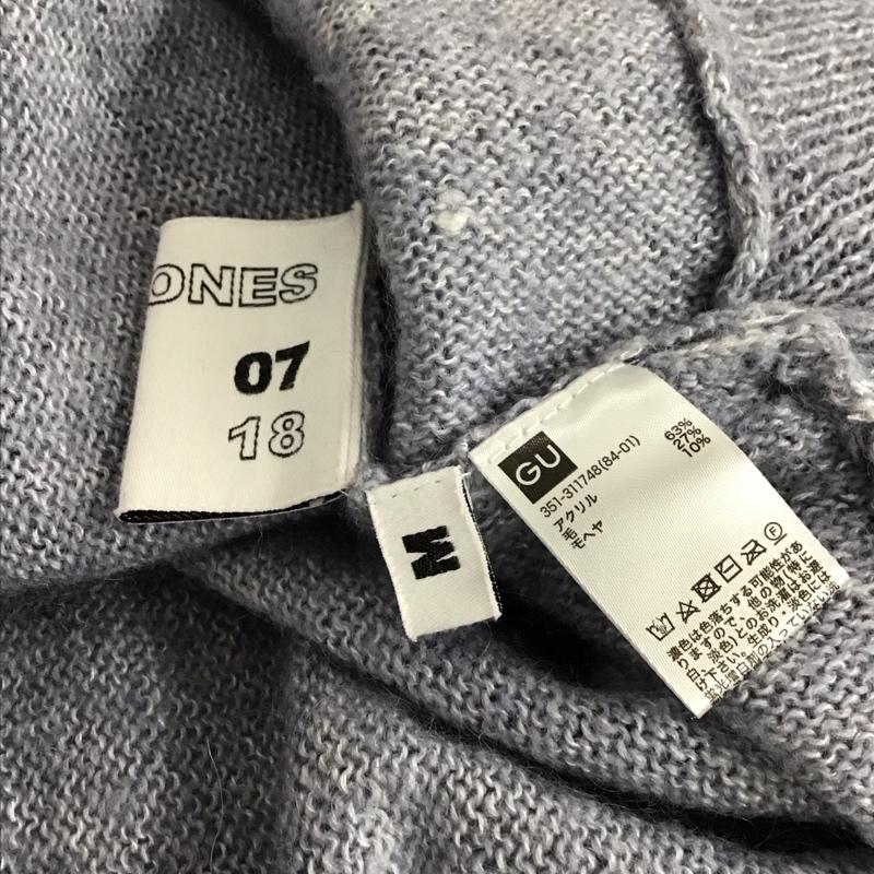 ジーユー GU ニット、セーター 長袖 351-311748 KimJonesKJクルーネックセーター M プリント 青 / ブルー /  メンズ USED 古着 中古 10150904