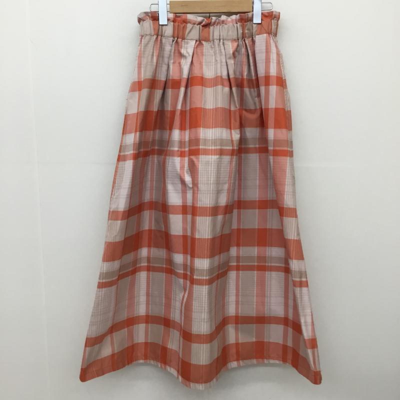 シンプリシテェ Simplicite スカート ロングスカート FREE チェック 桃 / ピンク / X 橙 / オレンジ /  レディース USED 古着 中古 10150947