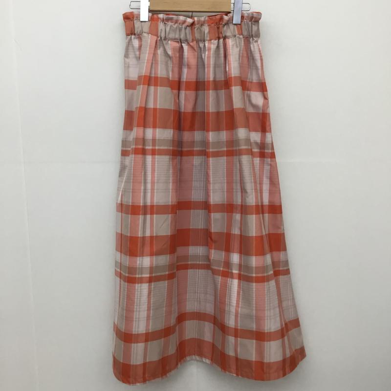 シンプリシテェ Simplicite スカート ロングスカート FREE チェック 桃 / ピンク / X 橙 / オレンジ /  レディース USED 古着 中古 10150947